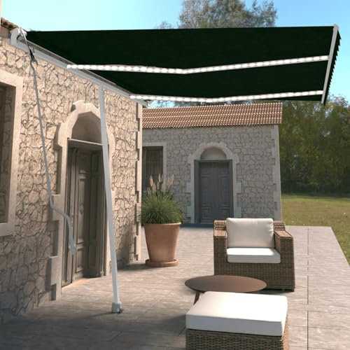 Gecheer Automatische Markise mit LED & Windsensor 350x250 cm Anthrazit