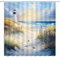 MUENKKCS Duschvorhang mit nautischem Leuchtturm, Ozean, Strand, Möwe, Meereswellen, Küste, wildes Unkraut, Landschaft, Sonnenuntergang, natürliche Landschaft, Badezimmer-Dekor, Polyester-Vorhänge mit