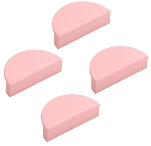 HLXDECO 4 Stück Halbmond-Schrankgriffe aus Aluminiumlegierung, Schubladenkommode, Ziehgriffe, 6,4 cm Lochmitte, halbrunder Türgriff für Küchenschrank, Schlafzimmer, Kleiderschrank, Möbelbeschläge