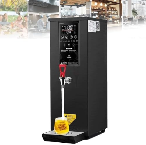 Commercial Hot Water Boiler, Autofill Stainless Steel Tea, Coffee Making Water Heater, Digital Control Panel/Auto Temperature Control, Non Drip Tap, Catering Hot Tea Urn(Black)