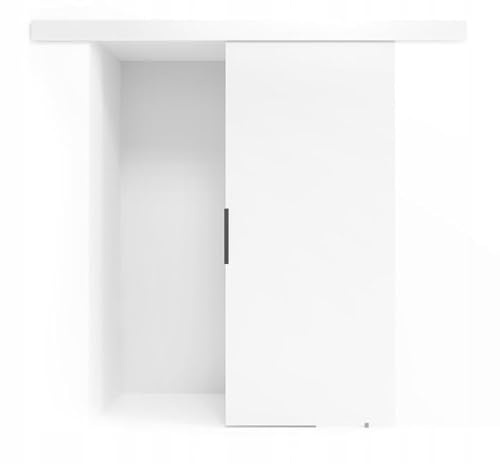 VIKK - Schiebetür Komplettset mit Tür - Schiebetüren - H 205cm, B 96cm - für Nischen, Flur, Abstellraum, Garderobe - Einseitig Bedienbar, Sanft schließend, Robustes Rollensystem - Modell: VIND
