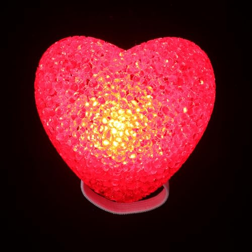 FUTUREORYY Herzförmiges LED Nachtlicht 8cm Rotes Leuchtendes Herz für Kinderzimmer Romantische Valentinstag und Hochzeitsdekoration Tragbares Liebesherz Dekolicht
