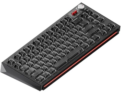 nuphy WH80 Rapid Trigger kabellose magnetische Tastatur, 83 Tasten, Hot-Swap-Gaming-Tastatur, Hall Effect Keyboard with knob, Bluetooth/2,4 GHz/USB-C, kompatibel mit Mac, Windows