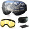 Skibrille, mit Beschlag und UV-Schutz, für Wintersportarten, Snowboardbrille mit austauschbarer, sphärischer Dual-Linse, für Männer, Frauen und Jugendliche, für Schneemobil, Skifahren oder Skaten