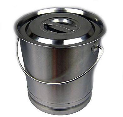 airbrush-city Eimer Kücheneimer Futtereimer Milcheimer Sektkühler Edelstahl 14 Liter Deckel