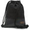 By Bers LEON Turnbeutel, große Reißverschluss Außentasche, Innentaschen Innenfutter Rucksack Tasche Damen Männer Hipster Beutel Veganes Leder Gym Bag Draw String (Schwarz_Schwarz_PU)