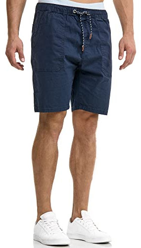 Indicode Hommes Stoufville Chino Shorts | Pantalon Court Chino à 4 Poches Navy M