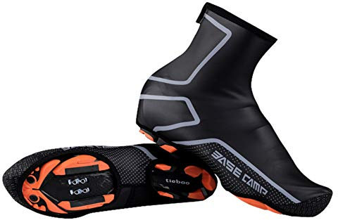 Ciclismo zapatos cubre invierno impermeable a prueba de viento calentador montaña carretera bicicleta zapatos cubiertas deportes al aire libre lluvia overshoes, color Negro, talla Large