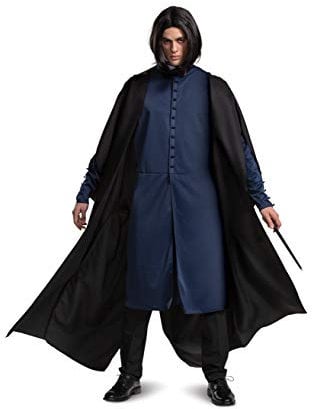 Disguise Men's Harry Potter Severus Snape Deluxe Adult Costume, Black & Blue, XL (42-46)