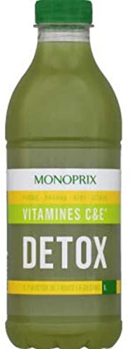 Monoprix Jus Detox vitamines C&E pomme, ananas, kiwi, citron - La bouteille de 1L