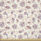 ABAKUHAUS orientalisch Stoff als Meterware, Vintage arabische Blumen, Seidiger Satin Stoff für Polster Heimtextilien, 1M (148x100cm), Beige Getrocknete Rose