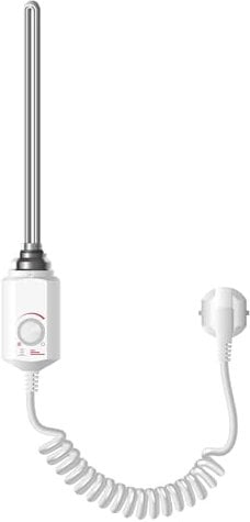 ECD Germany Termostato Regulador de Temperatura para Radiadores de Baño 1200 W Barra Calefactora Eléctrico 1/2 Blanco Revestimiento de Cobre Elemento Calefacción Varilla para Calefactores