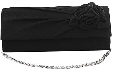Inzopo Sac à main en satin rose pour femme, Noir (Multicolore) - STK0115012006 Noir