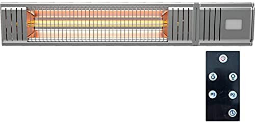 Millarco Golden-Tube 58628 Chauffage de terrasse électrique infrarouge avec télécommande pour montage mural balcon véranda
