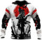 BBYOUTH 3D-Druck Oni Maske Samurai Tattoo Hoodies Männer Herbst Mode Freizeitjacke Pullover Trainingsanzug DW697,Hoodie,S