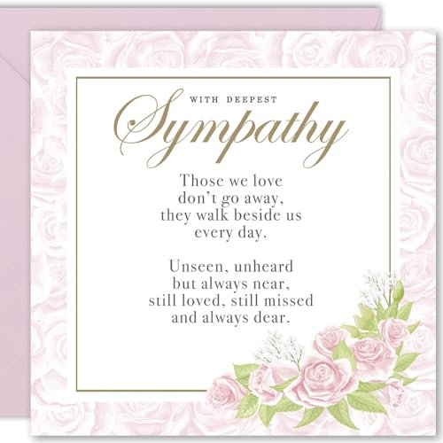 Cult Kitty Those We Love Don't Go Away - Trauerkarte für Männer - Dicke, Premium Trauerkarte für Frauen, tolles Beileid oder Freunde oder Familie Karte mit buntem Umschlag