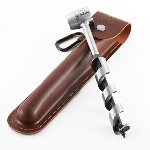 KOSIBATE Bushcraft Gear, Handbohrerschlüssel für einfaches Holzbohren – Siedlerschlüssel und Bushcraft-Werkzeuge, perfekt für Camping- und Holzbearbeitungsaufgaben, Sctch-Augen-Holzbohrer mit