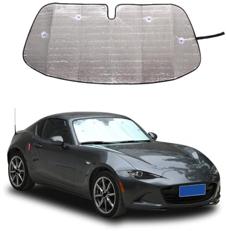 Auto Windschutzscheibe Sonnenschutz UV-Strahlen Reflektor für Mazda MX-5 RF Miata 2009-2015 Frontfenster Sonnenschutz Abdeckung Faltbare reflektierende Sonnenblende