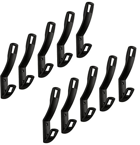 SOTECH 10 x Garderobenhaken PETI 151 x 24 x 71 mm, BA 32 mm schwarz