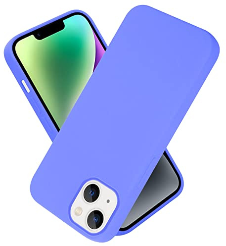 Cadorabo Hülle kompatibel mit Apple iPhone 14 Hülle Silikon Handyhülle für iPhone 14 Case aus flüssigem Silikon- Kratzfeste und stoßfeste dünne TPU Schutzhülle - Liquid HELL LILA