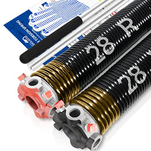 YoToolGDS Garagentor-Torsionsfeder-Set mit rutschfesten Wickelstangen und Handschuhen, hochpräzise Elektrophorese, ölfrei, schwarz beschichtet für Ersatz, min. 16.000 Zyklen (1 x 5 x 71 cm)