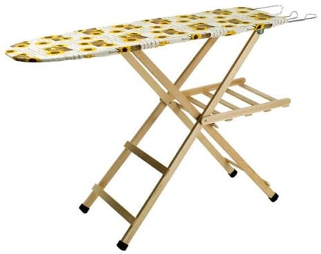 Planche à repasser, l'original Mottiwood, planche à repasser réglable 3 positions, pliable, bois de hêtre 100 %, 35 x 141,5 x 92 h, fabriquée en Italie (couleur naturelle)