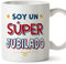 MUGFFINS Tazas para JUBILADO hombre - En Español - Soy Súper - 11 oz / 330 ml - Regalo original y divertido