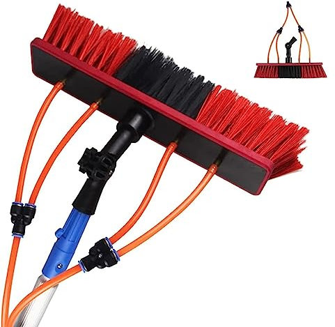 Witriolik Kit di Pulizia Spazzola Telescopica,19FT/6m Attrezzatura per Kit di Lavaggio Esterno Spazzola per pannelli fotovoltaici Palo per La Pulizia delle Finestre Pali alimentati ad Acqua/Tubo