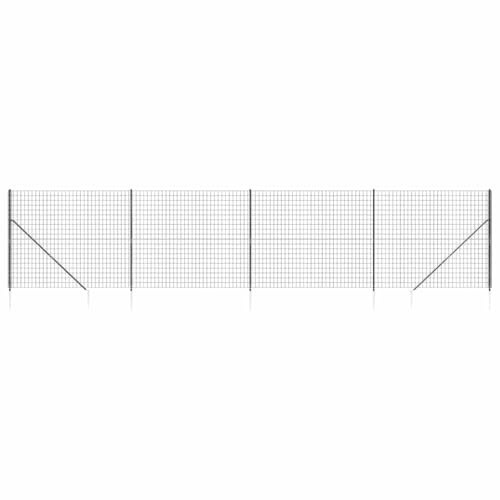 vidaXL Maschendrahtzaun mit Bodenhülsen Anthrazit 1,6x10 m