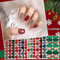 Vipomkowa Christmas Nail Stickers Nail, Full Wraps Polish Strips DIY Self-Adhesive Nail Art Glitter Decals, Santa Claus Xmas Hat Reindeer Snow Pattern Party Decor, 1 Sheet 14PCS