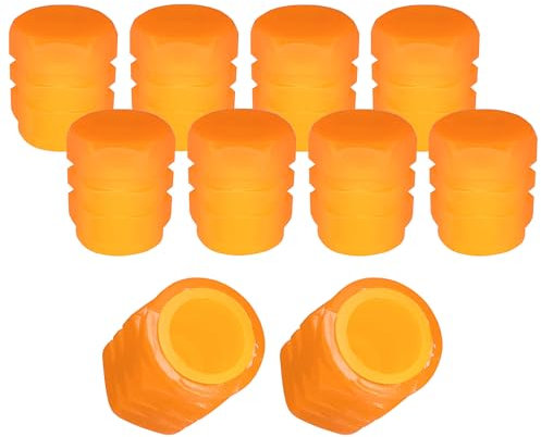 cyclingcolors 10x Ventilkappen Ventildeckel Leuchtend Phosphoreszierend Auto Motorrad Fahrrad Ventilabdeckung Radventilkappen Reifenventilkappen Autoventil-Kappen Kunststoff, Orange