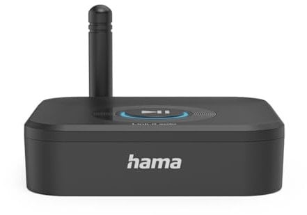 Hama Bluetooth Adapter für Stereoanlage und Lautsprecher (Bluetooth Empfänger Aux-Anschluss mit 3,5 mm Klinke, Strom USB-A – USB-C, microSD-Slot, Autopairing für Zwei Handys/Tablets etc.)