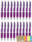 Libetui Set 20 ergonomische Kugelschreiber Violett rutschfeste Griffzone Großraumine Gehäuse Lila Druckkugelschreiber blauschreibend Kuli Set für Büro Schule Zuhause, mit Haftstreifen