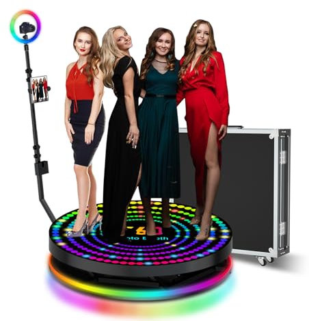 360 Photo Booth Machine for Parties, 360 Selfie Camera Booth, Slow Motion Rotating Video Booth 360 Photobooth with Flight Case (31.5 Inches)