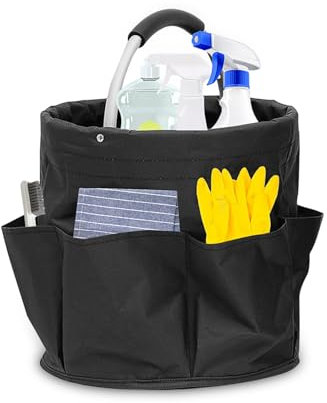 BOUDOI Cleaning Caddy with Handle, Cleaning Bucket Organiser Caddy with Handle Bag, Cleaners Caddy with Handle, Easy To Clean and Carry Foldable Multi Cleaning Organise