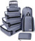 MURISE Koffer Organizer 8 Stück, Packing Cubes für Urlaub und Reisen, Packwürfel Packtaschen für Koffer, mit Schuhtasche Kosmetiktasche, Ordnungssystem, Travel Essentials, Grau