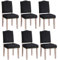 Yaheetech Chaises de Salle à Manger Lot de 6 avec Haut Dossier Chaises de Cuisine Pieds en Bois Massif Design Classique avec Boutons Bronzés Fauteuils et Chaises pour Salon Sièges Rembourrés Noir
