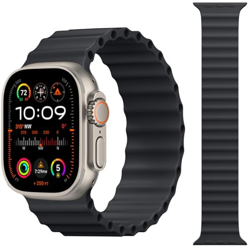 Ocean Solo Loop - Cinturino di ricambio in silicone traspirante, compatibile con Apple Watch Ultra 2 da 49 mm, 46 mm, 45 mm, 44 mm, 42 mm, per iWatch Serie 10/9/8/7/6/5/4/3/2/1 SE, per uomini e donne,