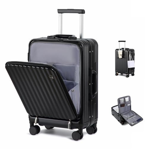 Sea choice Valise Cabine PC Bagage à Main avec Avant Poche Ordinateur Trolley Rigide Bagages avec 4 Roues Serrure TSA, 55x36x23cm, 40L