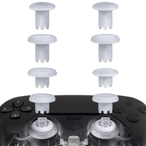 eXtremeRate ThumbsGear V3 Joysticks pour ps5 Controller pour ps4 Manette,Stick Analogique de Remplacement pour ps5 Manette,Joysticks Interchangeable pour ps4 Controller-Blanc(10PCS)