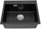 Fregadero negro/blanco/gris, 55 x 45 x 22,86 cm, fregadero de cocina de piedra de cuarzo, capacidad de carga de 100 kg, fregadero empotrable, 12 mm de grosor del fondo del fregadero, 1 lavabo (negro)