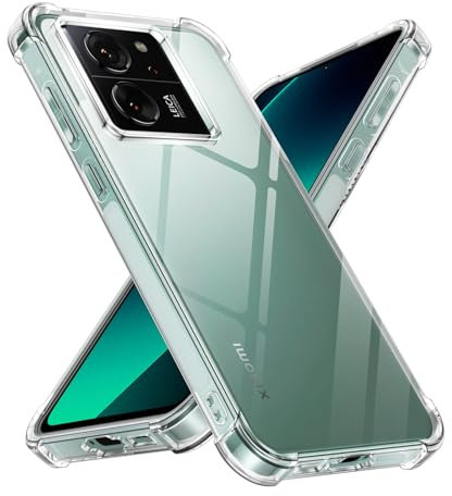Xiltlly Coque pour Xiaomi 13T/Xiaomi 13T Pro 5G, Ultra Fine Transparent Étui de Protection en Antichoc Silicone Clair Mince Souple TPU avec Coins Renforcés Bumper Housse pour Xiaomi 13T Pro 5G 6.67