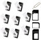Lot de 8 adaptateurs de carte SIM 4 en 1 standard avec compartiment en acier pour la plupart des téléphones portables et ordinateurs portables