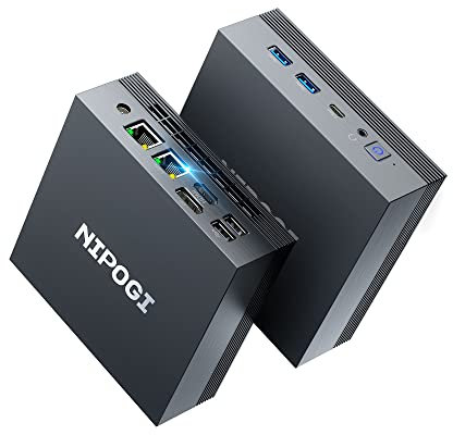 NiPoGi AM07 Mini PC ΑΜD Ryzen 5 5560U(6C/12T) 16GB DDR4 (Dual Channel) 512GB M.2 NVMe SSD Mini-Desktop-Computer mit Dual-LAN/HDMI/4K Triple Display/2,4G+5G WLAN/BT4.2/Win-11 für Büro/Schule