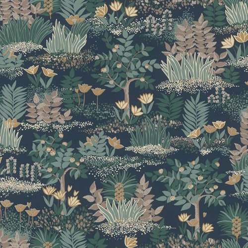 Rasch Dream Garden Bold Floral Textured Vinyl Wallpaper for Elegant Bedrooms Living Rooms Lounges Blue/Multi 690903
