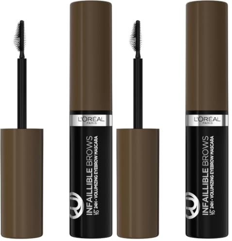 L'Oréal Paris Brow Artist Plump & Set 109 Ebony, braunes Augenbrauen-Gel für definierte und dichter wirkende Augenbrauen, 1 Stück (Packung mit 2)