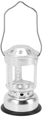 Lvifloae Vintage Aluminium Camping Lantern Tragbare Kerzenlaterne Lampe Winddicht hängende hängende Tee -Leuchte -Kerzenhalter mit Basis für Camping -Nachtfischen im Freien