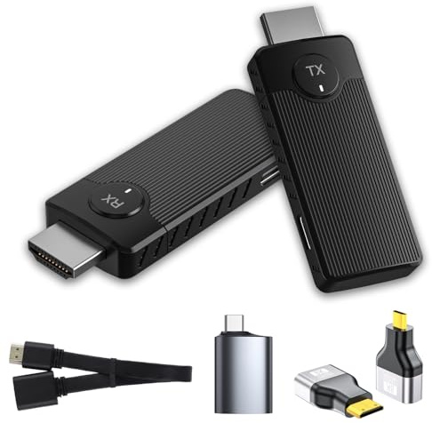 HDMI Transmitter and Receiver Wireless, 50M Range, 2.4GHz/5GHz, Plug & Play, for Laptop, PC to HD TV, Projector, Conference Screen