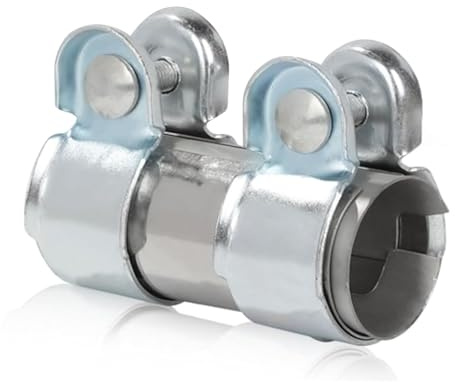 Doppelschelle Auspuffschelle 38mmx125mm, Auspuffschelle Edelstahl Rohrverbinder Universal Auspuff Schelle Doppelschelle Auto Auspuffrohrschelle Schalldämpfer Bandschelle