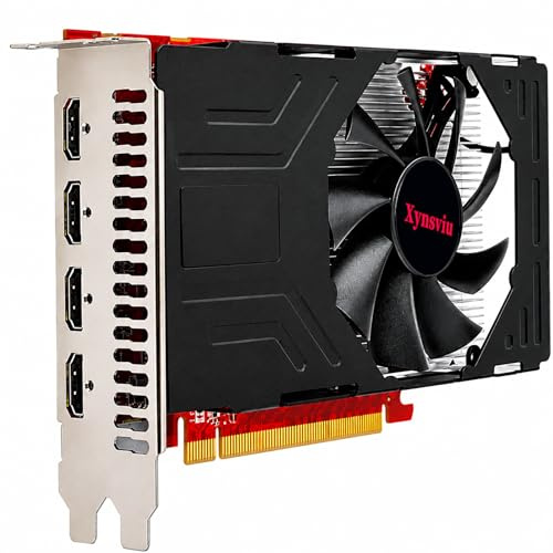 Xynsviu RX560 4GB GDDR5 4 HDMI Multi Monitor Graphics Card | 4 HDMI video card for office multi-screen, stock trading, supports up to 3840x2160 60Hz